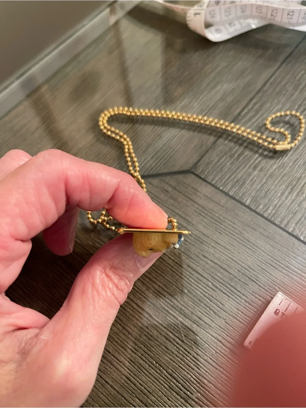 1998 Cherished Teddies Club Membear Ball Chain with Tag Necklace